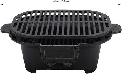 Small Hibachi Grill, Portable Charcoal Grill, Even Heat Distribution, Japanese Yakitori Camping Grill for Camping Backyard Barbecue Cooking