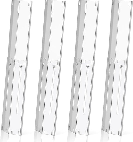 Universal Stainless Steel Adjustable Grill Heat Plates Heat Tents Heat Shields Grill Burner Cover,Compatible with Charbroil, Nexgrill, Brinkmann, Dyna Glo etc.,Extends from 11.75" up to 21" L, 4 Pack