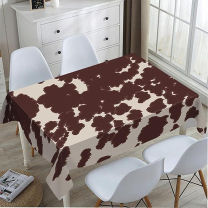 TKS MITLAN Cow or Horse Tablecloth 60x84 Inch Rectangular Brown Spots Animal Skin Cow Horse Print Oblong Table Cloth Kitchen Table Decorations for Home Dinner Party