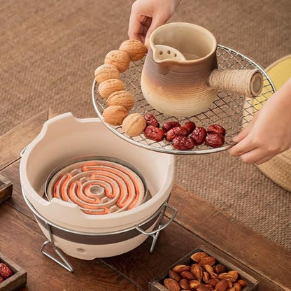 Clay Grilling Stove Hibachi Grill Barbecue Grill Japanese Pottery Barbecue Stove Tea Making Stove Charcoal Stove for Home Camping Picnic Patio Backyard Outdoor Barbecues (A,M)