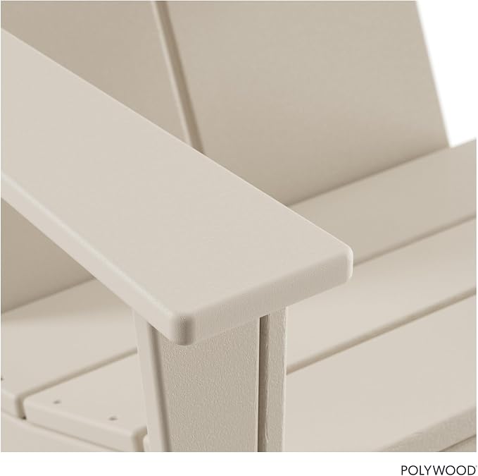 POLYWOOD Contemporary Modern Oversized Adirondack Chair in Sand