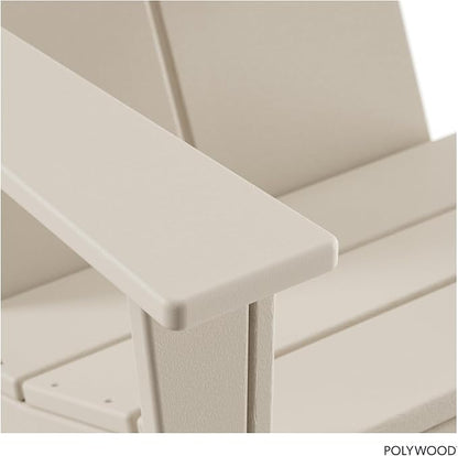 POLYWOOD Contemporary Modern Oversized Adirondack Chair in Sand