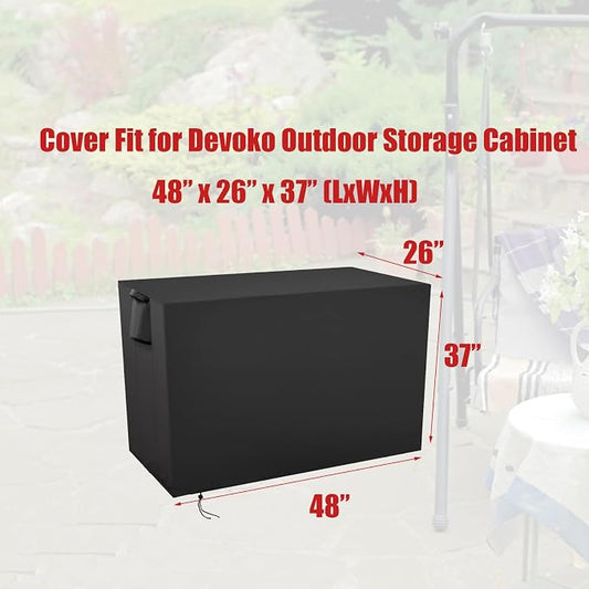 Storage Sheds Cover Fit for Devoko Outdoor Storage Cabinet | Waterproof Storage Box Storage Cabinet Cover- 48"L x 26"W x 37"H