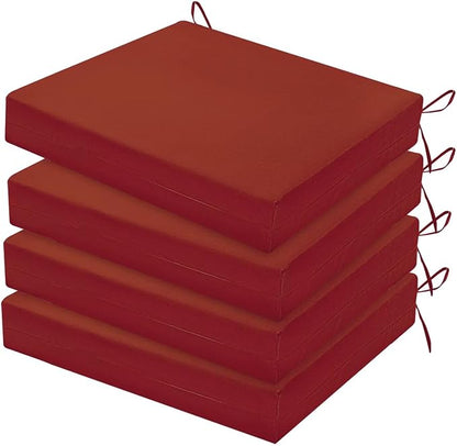 HARBOREST Outdoor Chair Cushions Set of 4, Water Resistant Patio Chair Cushions with Ties, Square Corner Outdoor Seat Cushions for Patio Furniture, 18.5"x16"x3", Burnt Orange