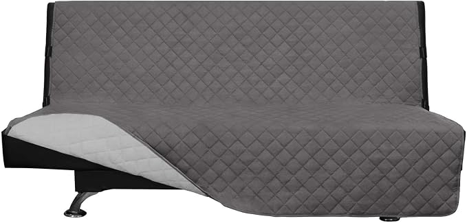 Easy-Going Reversible Couch Cover, Large Futon Sofa, Gray/Light Gray | Machine Washable Slipcover For Dogs, Water Resistant Furniture Mat For Living Room, Non-Slip Sofa Cover, Pet Friendly