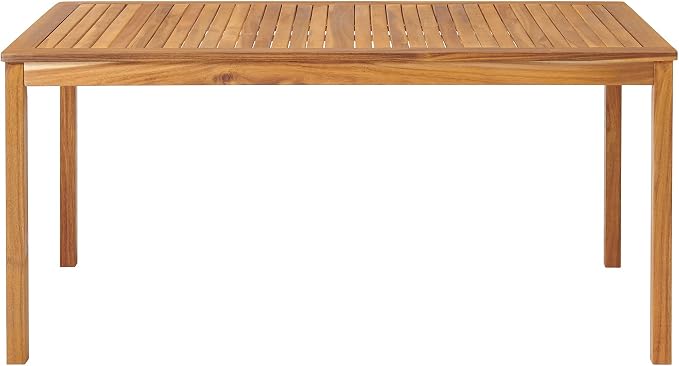 Alaterre Furniture, Okemo Acacia Wood Outdoor Dining Set, 63" W, Natural