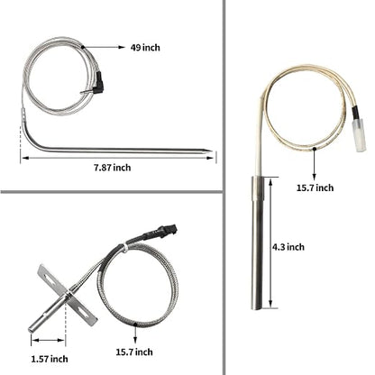 Replacement Parts Digital Thermostat Control Board Kit for Pit Boss Pro Series 4 Vertical Smoker Grill Compatible with Pit Boss P7-4.5 PBV4PS1 with RTD Temp Sensor,2pcs Meat Probe,Igniter Hot Rod