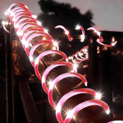 YEGUO Solar Rope Lights Outdoor Waterproof, 66ft 200 LED Candy Cane String Lights, 8 Modes Fairy Lights in Clear Thin Tube