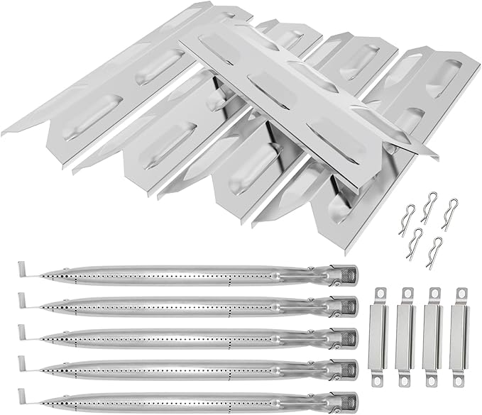 BQMAX Grill Parts for Kenmore 5 Burner Grill 146.23680310, 146.47469610, 146.30213510, 146.47468610, 640-05057375-7, Heat Plate & Burner Kit for Kenmore Grill Replacement Parts