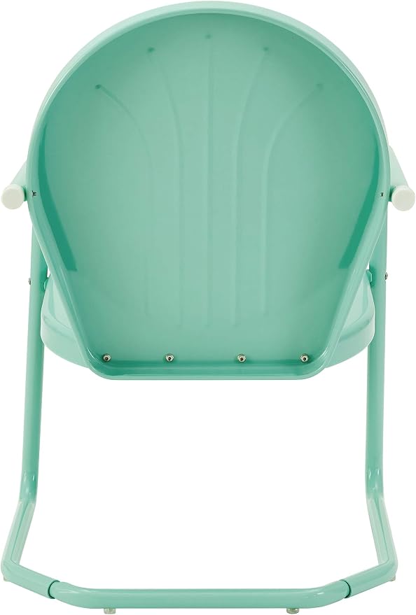 Crosley Furniture Griffith Outdoor Chair, Retro Metal Patio Chairs for Dining, Porch, Deck, Balcony, Aqua