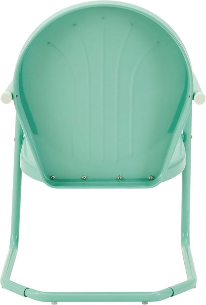 Crosley Furniture Griffith Outdoor Chair, Retro Metal Patio Chairs for Dining, Porch, Deck, Balcony, Aqua
