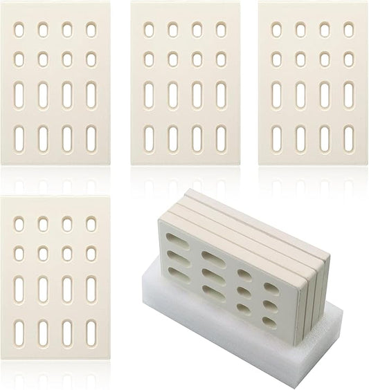 Ceramic Brick, Ceramic Radiant Flame Tamer Replacement for Barbeques Galore Grand Turbo, Grand Hall, Members Mark Grills, Heat Plate Ceramic Briquettes, 7 1/16" x 4 3/4" x 1/2", 4 Pack