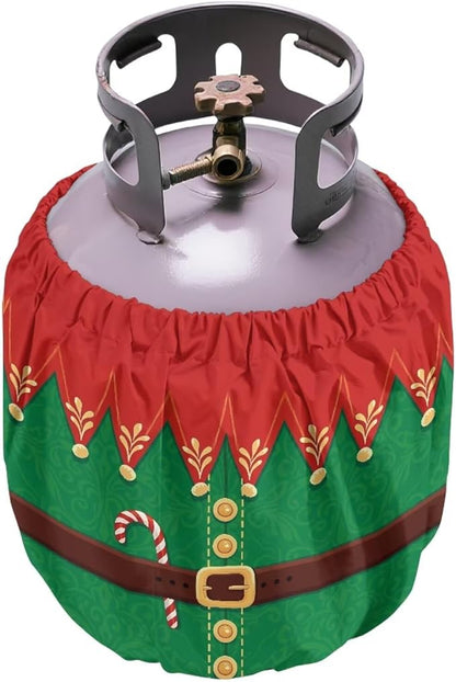 Santa Claus Propane Tank Cover 20lb Waterproof Gas Tank Cylinder Cover for Outdoor Easy to Install RV Gas Cylinder Protector for All Season Gift for Christmas