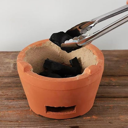 Chaozhou Rare Red Clay Charcoal Stove Tea Set - Kung Fu Tea Stove - Ancient Craft Outdoor Heating Barbecue - Extra Large Pottery Oven (Red Clay XX-Large 28CM)
