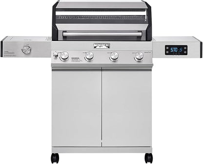 Monument Grills Denali Series, 4+1 Liquid Propane Gas Smart BBQ Grill, 4 Burners & 1 Side Burner, Denali 405 Stainless Steel with Smart technology, Knob Controls, Outdoor Use