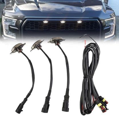 3X Smoked LED Grille Lights for Toyota RAV4 2019-2021 White for drl Marker Lamps Waterproof Play