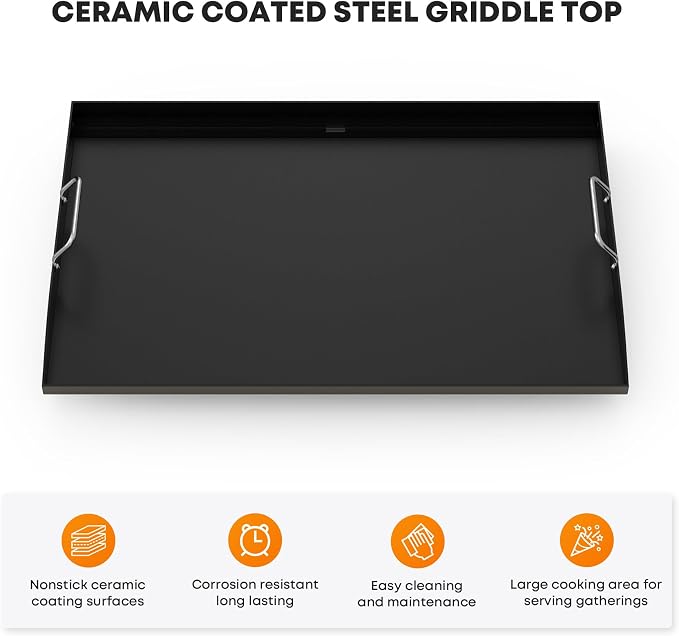 Stanbroil 28 Inch Non-Stick Replacement Griddle Top for Blackstone | Easy-Release Surface, Rear Grease Management, Easy Cleanup