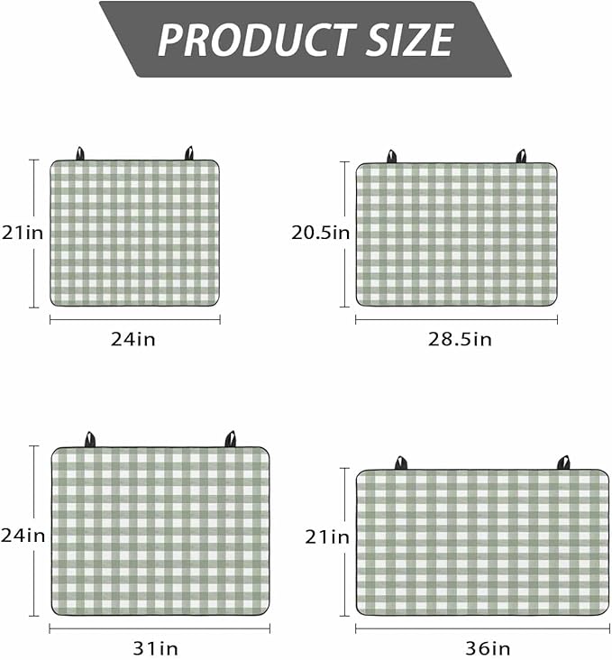 Stove Top Covers for Electric Stove 28.5x20.5 Inches,Sage Green Buffalo Plaid HeatResistant Glass Cooktop Protector,Country Green White Checker Modern Ceramic Stovetop Countertop Covers Mat,Oven Cover