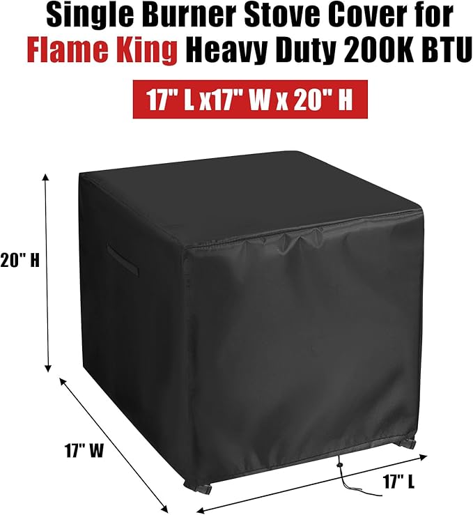 Outdoor Single Burner Stove Cover, Portable Waterproof Outdoor Cover for Camping Stove Countertop Burners Propane Gas Grill Cooker - 17”L x 17”W x 20”H