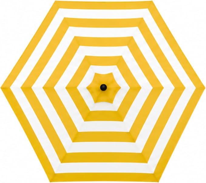 Formosa Covers - 9ft Market Patio Umbrella Replacement Canopy - 6 Ribs Top Canvas - Olefin UV Protective and Water Resistant Umbrella Fabric - Premium Quality Replacement Canopy Cover ONLY (Cabana Yellow)
