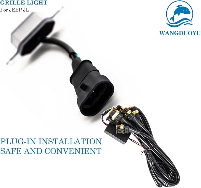 Grille LED Light Compatible with 2024-2025 Jeep Wrangler JL, Multi-Color Grille Light APP Control For Car Shows or Night Driving (7 Pcs Base trim) | Multi-Color Grille Light APP Control,7 Pcs Base Trim