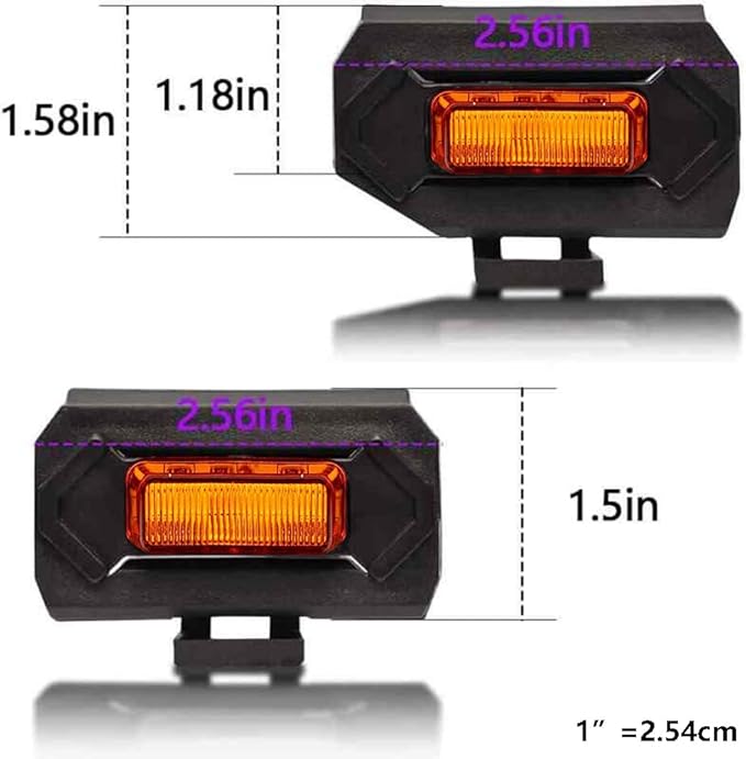 Upgraded Grill Lights 4PCS for Toyota Tacoma 2020-2023 TRD Off Road and TRD Sport OEM Grill, Tacoma Accessories Replacement LED Warning Lights with Fuse (Amber Light/Amber Lens)