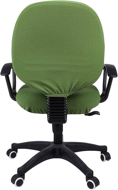 Smiry Office Computer Chair Covers for Desk Rotating Chair Protector | Stretch Jacquard Removable Washable Universal Slipcovers, Seat + Backrest Cover, Olive Green