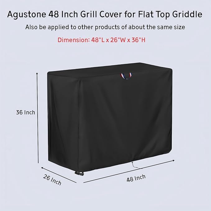 48 Inch Grill Cover for Blackstone Griddle, Outdoor Waterproof Covers for Flat Top Grill, Patio Propane Gas Griddle Cover - 48" L x 26" W x 36" H