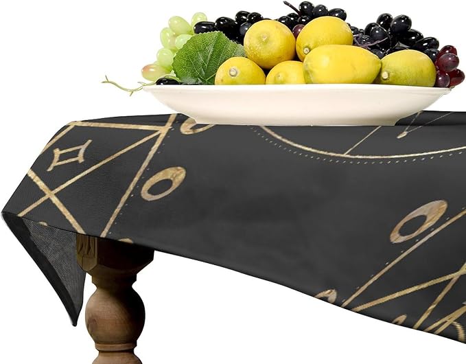 Retro Sun Moon Phases Tablecloth Vintage Star Magical Galaxy Space Table Cloth Water Resistant Wipeable Table Cover for Farmhouse Picnic Party Holiday Kitchen Dinner Table 60"x90"