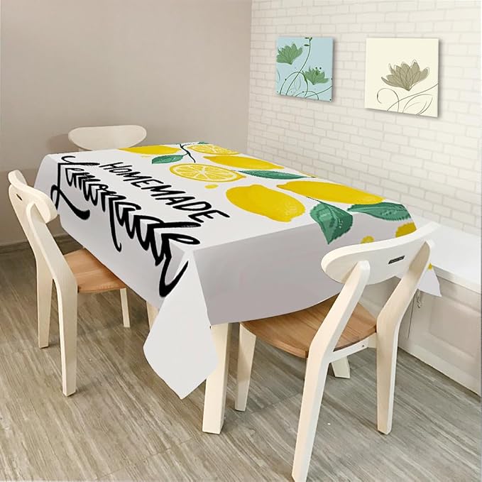 Moslion Lemon Tablecloth 52x70 Inch Rectangle Tablecloth