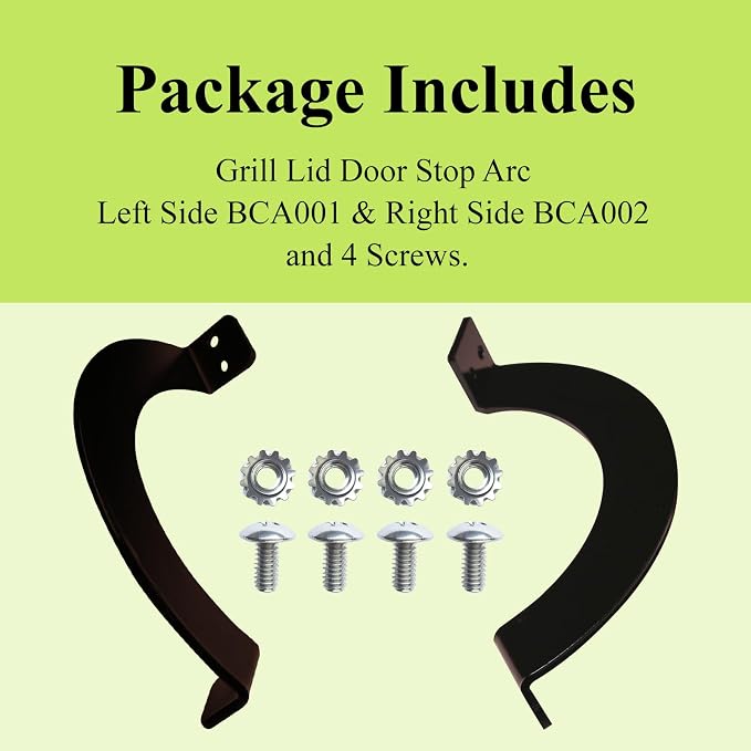 BCA001 LH & BCA002 RH Grill Lid Door Stop Arc W/Screws, For Traeger Grills | Durable high-strength metal, Fits Pro Series 22, Fit Tailgater 20, Easy installation W/screws, For Century 885 & Eastwood 22