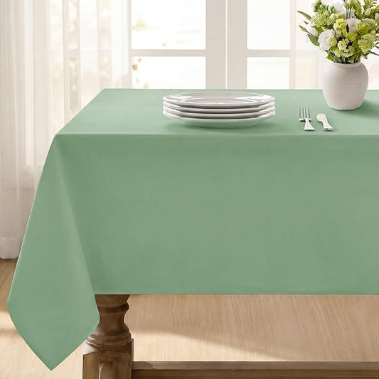 Softalker Rectangle Tablecloth, Waterproof Table Cloths Wrinkle Free Fabric Washable Polyester Table Cover for Dining Tables Party Outdoor Camping Parties Buffet - 60 x 120 inch, Sage Green