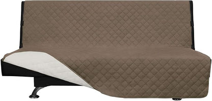 Easy-Going Reversible Couch Cover, Large Futon Sofa, Camel/Ivory | Machine Washable Slipcover For Dogs, Water Resistant Furniture Mat For Living Room, Non-Slip Sofa Cover, Pet Friendly