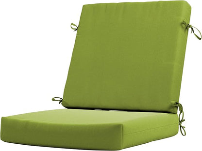 California Umbrella Outdoor Dining Chair, Patio Seat Cushion, 20 x 40 Inch, Premium Outdoor Memory Foam, Fade Resistant Sunbrella Fabric, Fabric Ties,Macaw