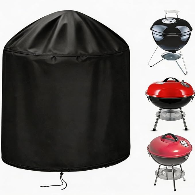 Charcoal Grill Cover for Cuisinart CCG190RB,Round Portable Charcoal Grill Cover for Weber Smokey Joe 14,Waterproof Portable Barbecue Grill Cover for GasOne 14