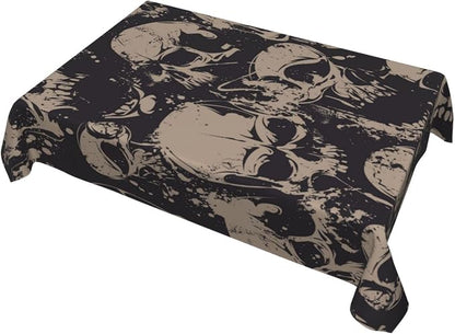 Rectangle Table Cloth,Grunge Seamless Pattern Skulls Tablecloths Stain Resistance Water Repellent Washable Table Cover Decor for Home Kitchen Dining Party Patio Indoor and Outdoor 60"x 84"