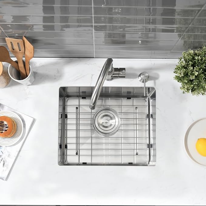 Undermount Bar Sink, Jshozzy 18"x15"x10" Wet Bar Sink Undermount Stainless Steel Hademade 16 Gauge Single Bowl Kitchen Sinks with Drain Strainer