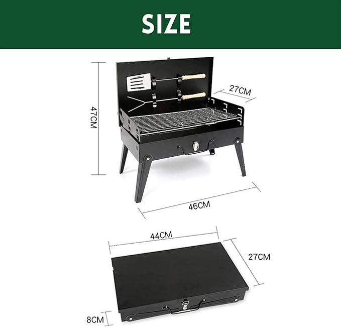 Portable BBQ Charcoal Grill Space saving Foldable BBQ for Outdoor Backyard Camping Picnic 18.1 X 18.5 X 10.6 Inches Unfolded BBQ Grill