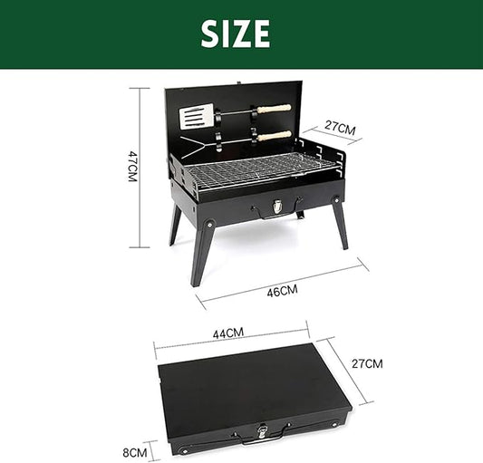 Portable BBQ Charcoal Grill Space saving Foldable BBQ for Outdoor Backyard Camping Picnic 18.1 X 18.5 X 10.6 Inches Unfolded BBQ Grill