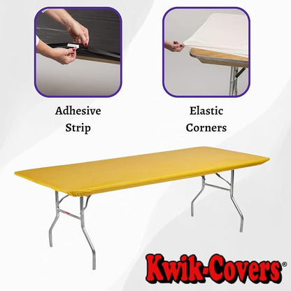 6' Rectangle Plastic Table Covers 30" x 72", Bundle of 5 (Gold)