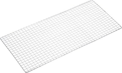 HARFINGTON Square BBQ Grill Net 26x60cm Electroplated Stainless Steel Barbecue Mesh Mat for Baking Smoking Charcoal Grilling Roasting