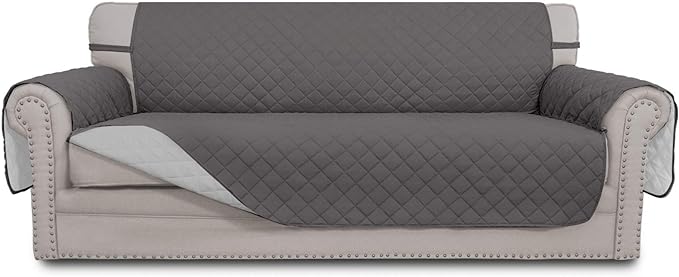 Easy-Going Reversible Couch Cover, 4 Seater Sofa, Gray/Light Gray | XX-Large Sofa, Washable Slipcover For Dogs, Water Resistant Mat, Living Room, Non-Slip Sofa Cover, Pet Friendly