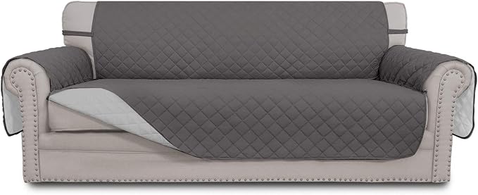 Easy-Going Reversible Couch Cover, 3 Cushion Sofa, X-Large, Gray/Light Gray | Machine Washable Slipcover For Dogs, Water Resistant Furniture Mat For Living Room, Non-Slip Sofa Cover, Pet Friendly