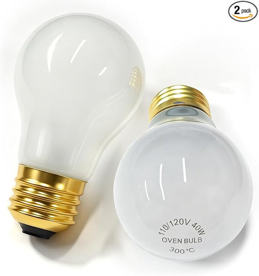 Heat Light Bulb 40 Watt Compatible with Hatco Oven 02.30.265.00 E26 Base | High Temp Oven Light Bulb A15 120V for Commercial Food Warming Cabinets and Displays Replace 02.30.265, 02.30.265.12 2-Pack