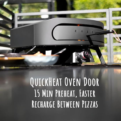 Cozze 17" Gas Pizza Oven with Rotating Pizza Stone for Easy Restaurant-Style Pizza at Home – Triple Burner, Built-In Thermometer, Fast 15-Min Preheat, Portable Outdoor Pizza Oven | Built-In Thermometer | Fast 15-Min Preheat | Restaurant-Style Pizza | P...