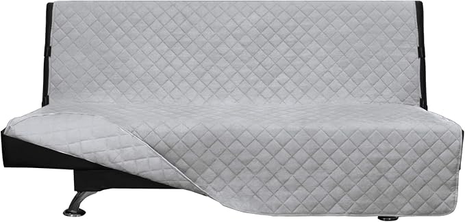 Easy-Going Reversible Couch Cover, Large Futon Sofa, Light Gray/Light Gray | Machine Washable Slipcover For Dogs, Water Resistant Furniture Mat For Living Room, Non-Slip Sofa Cover, Pet Friendly
