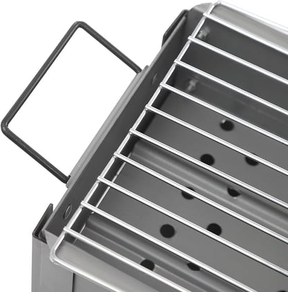 Portable Charcoal BBQ Grill with Adjustable Height, 24x7x25 Inches, Durable Folding Design for Outdoor Cooking & Picnics, Large Grilling Area