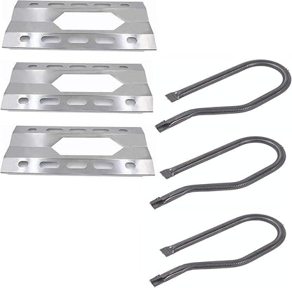 SN1281(3-Pack) SA0801 (3-Pack) 17 5/16" Stainless Steel Heat Plate and Burner Replacement for Costco Kirkland 720-0108, Nexgrill 720-0011, 720-0047-U Gas Grills