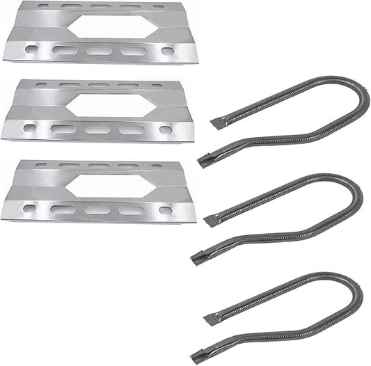 SN1281(3-Pack) SA0801 (3-Pack) 17 5/16" Stainless Steel Heat Plate and Burner Replacement for Costco Kirkland 720-0108, Nexgrill 720-0011, 720-0047-U Gas Grills