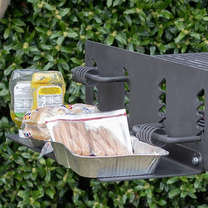 Ash & Ember Extra Large Park Style Charcoal Grill, 942 Sq. In Single Post Outdoor Grill, Two Dual Adjustable Grates with Spring Handles & Side Shelf, Barbeque Grill for Camping & Backyard